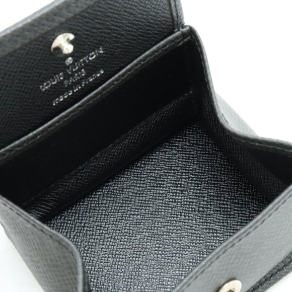 LOUIS VUITTON Taiga Porto Monnaie Boite Coin Case Leather Calf Ardoise Black ... - Picture 5 of 6